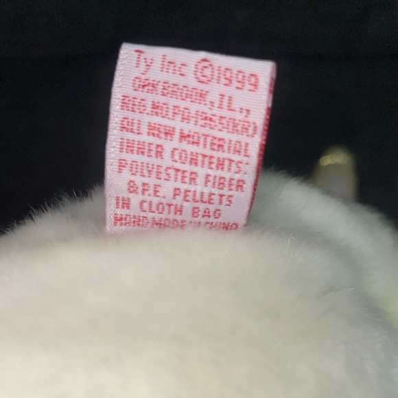 13" LARGE TY 1999 BEANIE BUDDIES HALO ANGEL WHITE BEAR STUFFED ANIMAL PLUSH TOY - Picture 4 of 6